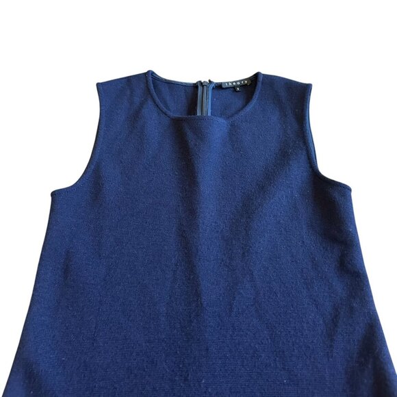 Theory Sleeveless Navy Wool Blend Fit N Flare Dress Skater Mini Size 0 Women's - Picture 2 of 11